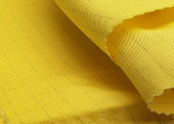 Yellow Strip Cloth 270GSM  Antistatic ESD Fabrics Shrink Resistant