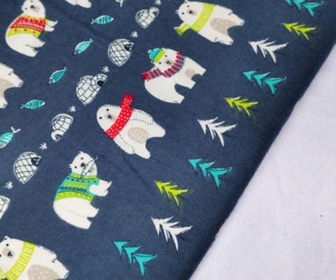Skin friendly 100% Cotton Cartoon Printed Flannelette Fabric 150-200GSM